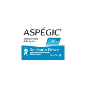 Aspégic poudre pour solution buvable 500mg 20 sachets-doses