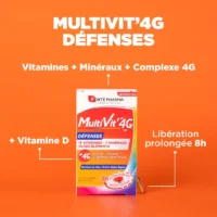 Forté Pharma MultiVit'4G Défenses 30 Comprimés Bicouches