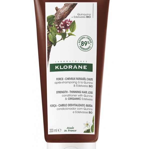 Klorane Force – Cheveux Fatigués & Chute Après-Shampoing à la Quinine et Edelweiss Bio 200 ml