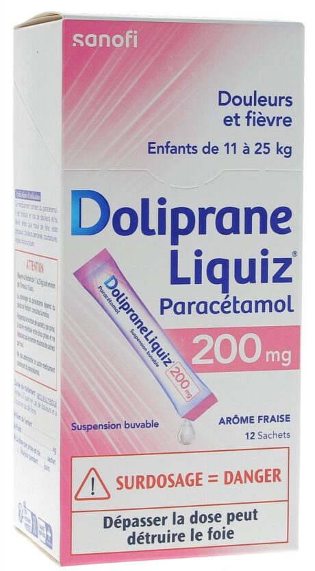 Doliprane Liquiz 200mg 12 Sachets