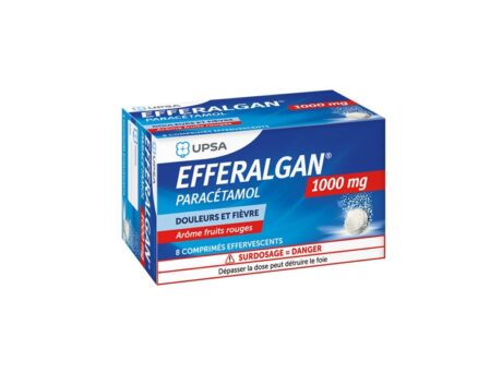 Efferalgan 1g fruits rouges 8 comprimés effervescents