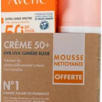 Avene Solaire Creme spf50+ 50ml Avec Mousse Nettoyant Offert